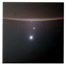 Moon, Venus, Jupiter & Earth (ISS) (NASA) (Space) Tegeltje
