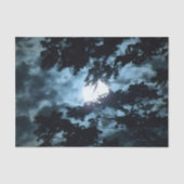 Moon verlicht de nacht achter boomtakken tissuepapier (Voorkant)