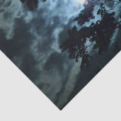 Moon verlicht de nacht achter boomtakken tissuepapier (Detail)