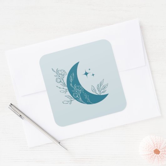 Moon Vierkante Sticker (Envelop)