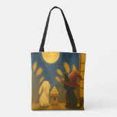 Moon Viewing Night – Black Cat and Rabbit under th Tote Bag (Achterkant)