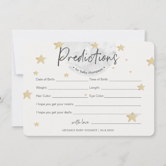 Moon Voorspellingen Neutrale Baby shower kaart (Voorkant)