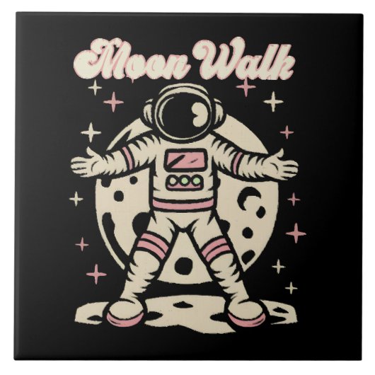 Moon Walk Astronout Tegeltje (Voorkant)