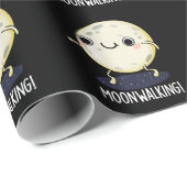 Moon Walking Funny Dance Pun Dark BG Cadeaupapier (Rol Hoek)
