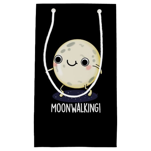 Moon Walking Funny Dance Pun Dark BG Klein Cadeauzakje (Voorkant)