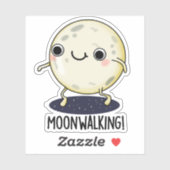 Moon Walking Funny Dance Pun Sticker (Vel)