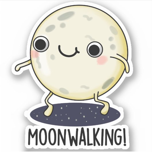 Moon Walking Funny Dance Pun Sticker (Voorkant)