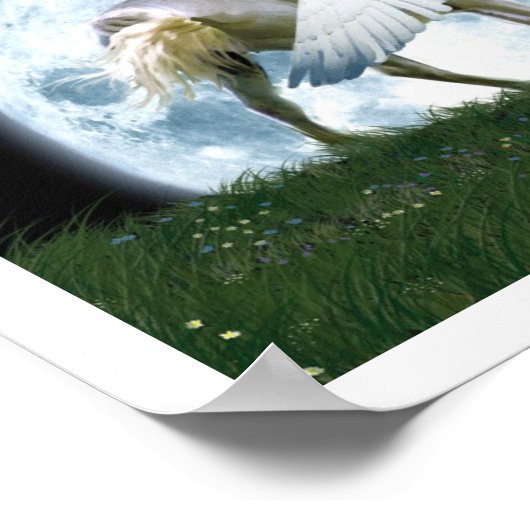 "MOON WALKING" Pegasus Art Poster (Hoek)