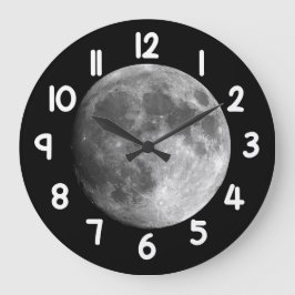 Moon Wall Clock – Black Night Sky Space Home Decor Grote Klok