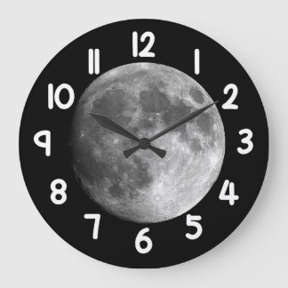 Moon Wall Clock – Black Night Sky Space Home Decor Grote Klok