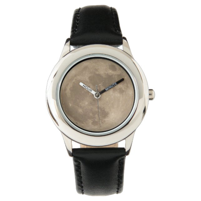 Moon Watch Full Moon polshorloge Kind astronomie Horloge (Voorkant)