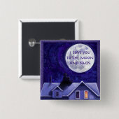 Moon Watch Vierkante Button 5,1 Cm (Voorkant /achterkant)