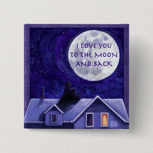 Moon Watch Vierkante Button 5,1 Cm (Voorkant)