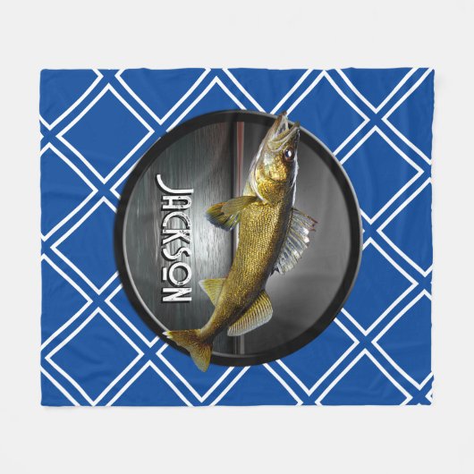 Moon Water & Walleye Pike Fleece Deken (Voorkant (Horizontaal))