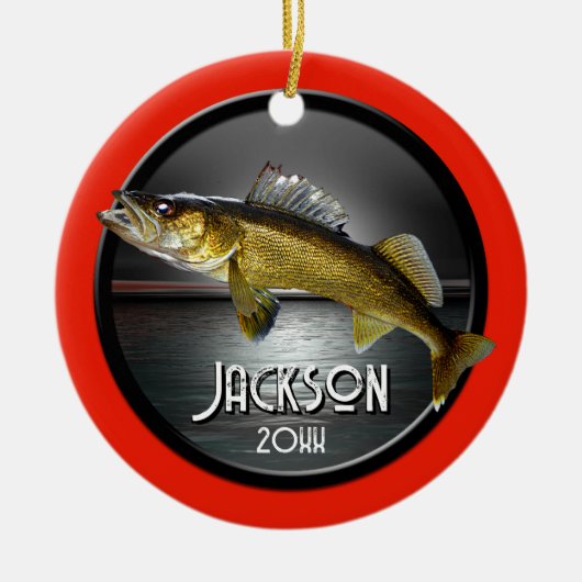 Moon Water & Walleye Pike Keramisch Ornament (Voorkant)