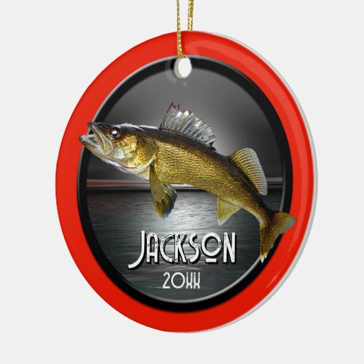 Moon Water & Walleye Pike Keramisch Ornament (Links)