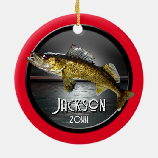 Moon Water & Walleye Pike Keramisch Ornament (Achterkant)