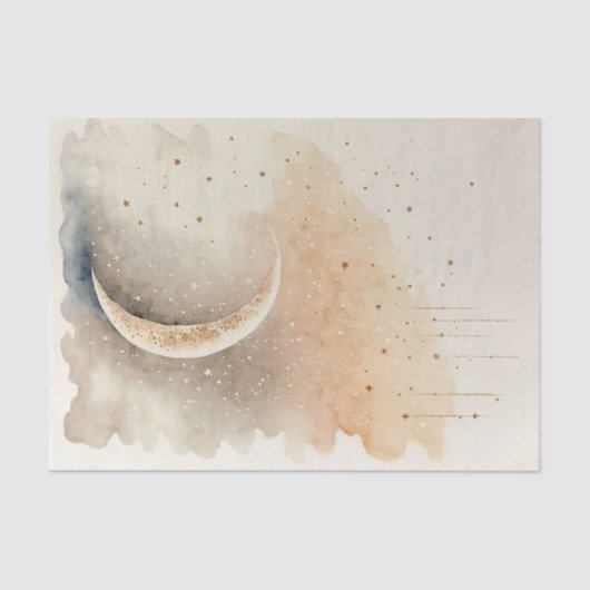 Moon Waterverf Art Decoupage Tissue Paper Tissuepapier (Voorkant)