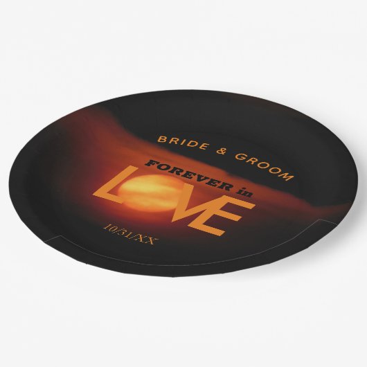 Moon Wedding van volledige oogst Papieren Bordje (Gekanteld)