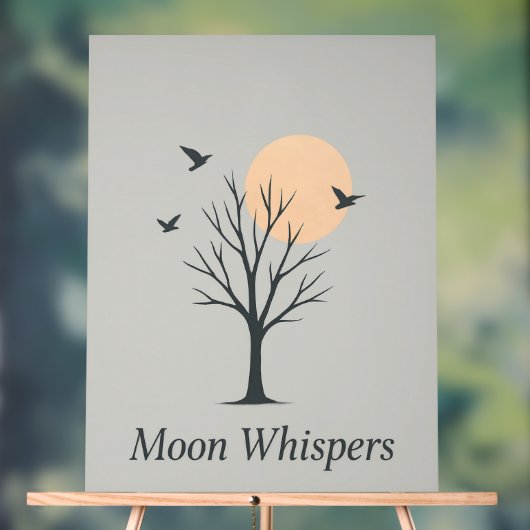 Moon Whispers – Serene Night Birds Poster (Neutraal)