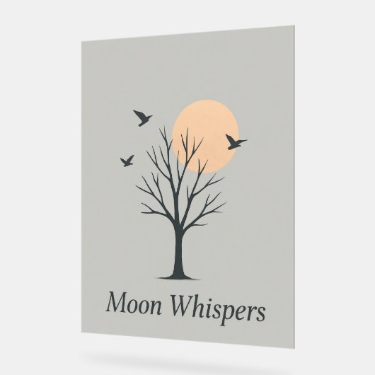Moon Whispers – Serene Night Birds Poster  (Hoek)