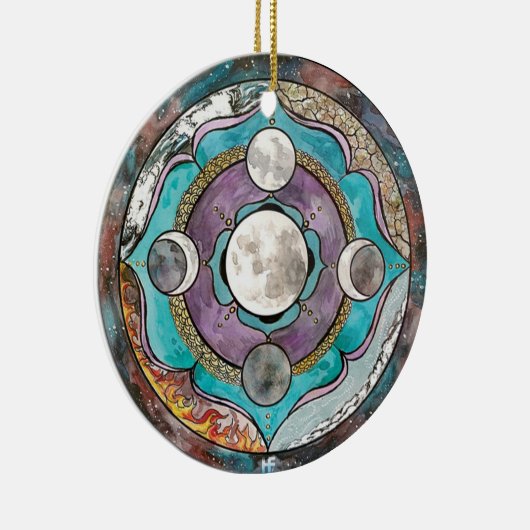 Moon Wiccan Witch Pagan Witchy Witchcraft Xmas Keramisch Ornament (Rechts)