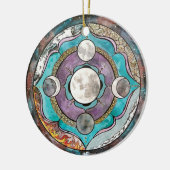 Moon Wiccan Witch Pagan Witchy Witchcraft Xmas Keramisch Ornament (Links)