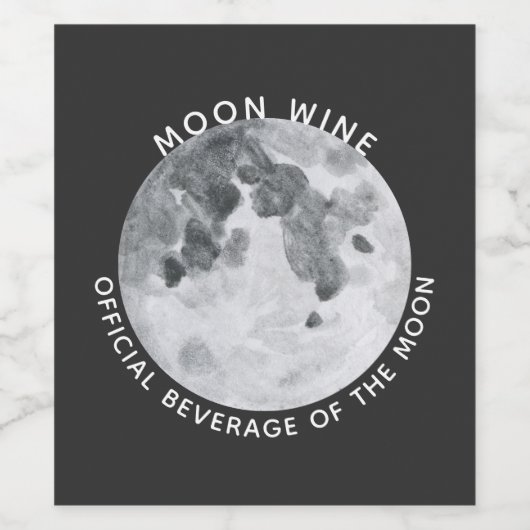 Moon Wine gepersonaliseerd Wijn Etiket (Enkel label)
