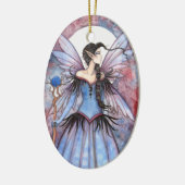Moon Winter Fairy Fantasy Art Keramisch Ornament (Links)