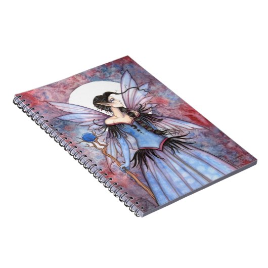 Moon Winter Fantasy Fairy Art Notitieboek (Rechterzijde)