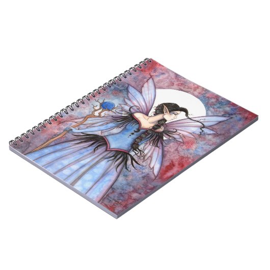 Moon Winter Fantasy Fairy Art Notitieboek (Linkerzijde)