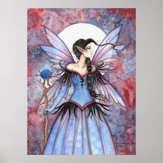 Moon Winter Mystical Fairy Fantasy Art Poster (Voorkant)