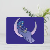 Moon Witch Maan Kind Pagan Uitnodiging (Staand voorkant)