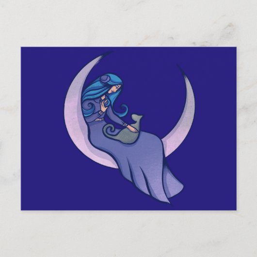 Moon Witch MoonChild Pagan Wicca Art Briefkaart (Voorkant)