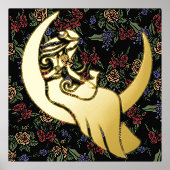 Moon Witch MoonChild Pagan Wicca Art Folie Afdrukken (Voorkant)