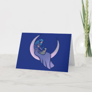 Moon Witch MoonChild Pagan Wicca Art Kaart