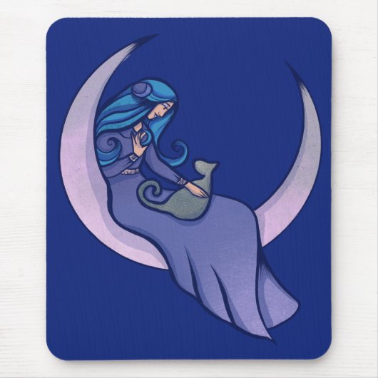 Moon Witch MoonChild Pagan Wicca Art Muismat (Voorkant)