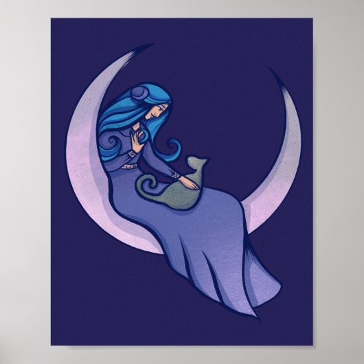 Moon Witch MoonChild Pagan Wicca Art Poster (Voorkant)