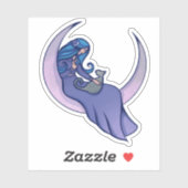 Moon Witch MoonChild Pagan Wicca Art Sticker (Vel)