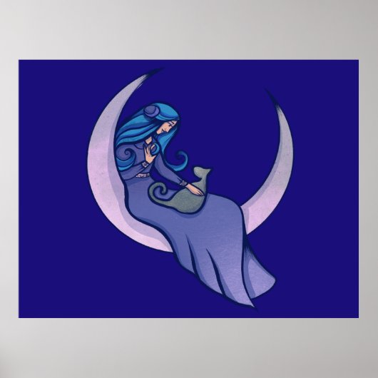 Moon Witch MoonChild Pagan Wicca Poster (Voorkant)