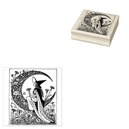 Moon Witch Rubberstempel (Gestempeld)