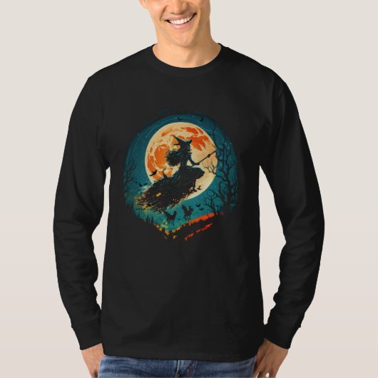 Moon Witch Witchcraft Halloween  1 T-shirt (Voorkant)