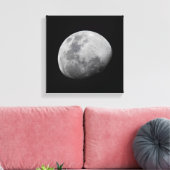 Moon with Black Sky | Zambia, South Luangwa Canvas Afdruk (Insitu (Woonkamer))