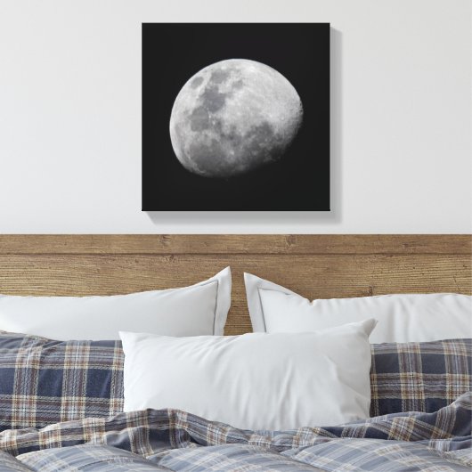 Moon with Black Sky | Zambia, South Luangwa Canvas Afdruk (Insitu (Slaapkamer))