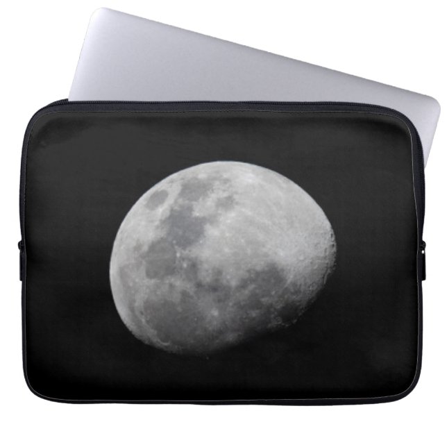 Moon with Black Sky | Zambia, South Luangwa Laptop Sleeve (Voorkant)