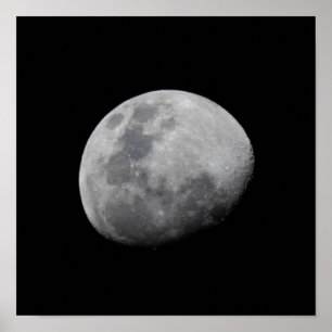 Moon with Black Sky   Zambia, South Luangwa Poster