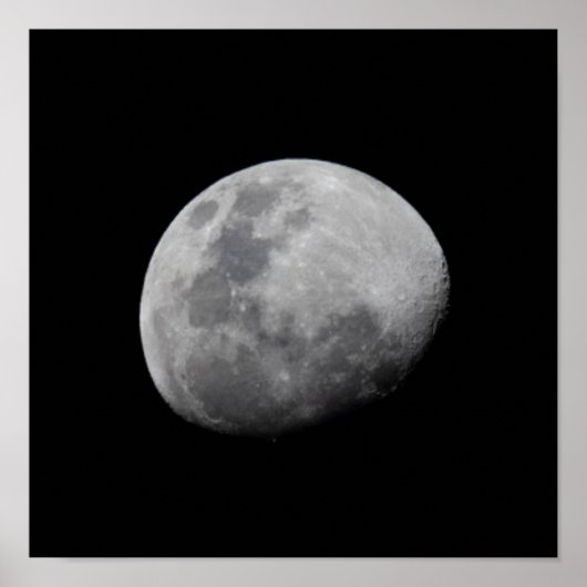 Moon with Black Sky | Zambia, South Luangwa Poster (Voorkant)