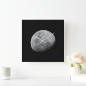 Moon with Black Sky | Zambia, South Luangwa Vierkante Klok (Huis)