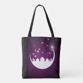 Moon with Mosque Silhouette All-Over-Print Tote Tote Bag (Achterkant)