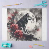 Moon Wolf Floral Tissuepapier (Craft)